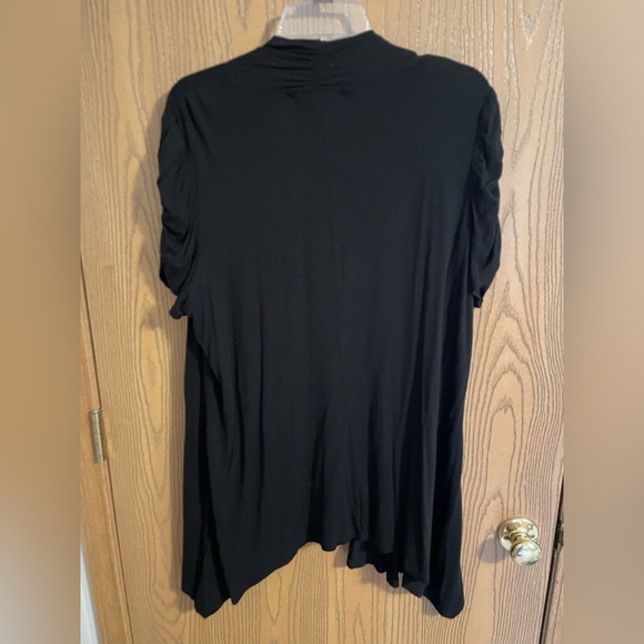 Apt. 9 Classic Black Cardigan with Ruched Short Sleeves - Picture 2 of 7
